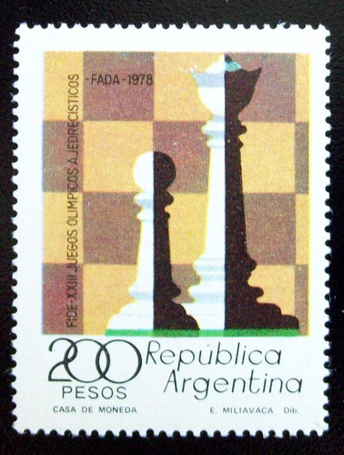Argentina Sello Gj1828 23 Juegos Olímp Ajedrez 78 Mint L5106