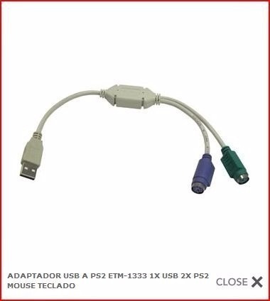 Adaptador Usb A Ps2 Etm-1333 1x Usb Ps2 Mouse Teclado Laptop