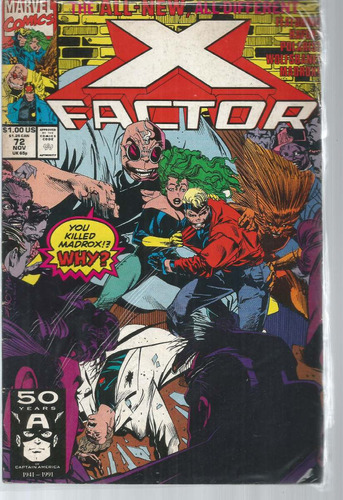 X Factor N° 72 - Em Inglês - Editora Marvel - Formato 17 X 25,5 - Capa Mole - 1991 - Bonellihq Cx446 H23