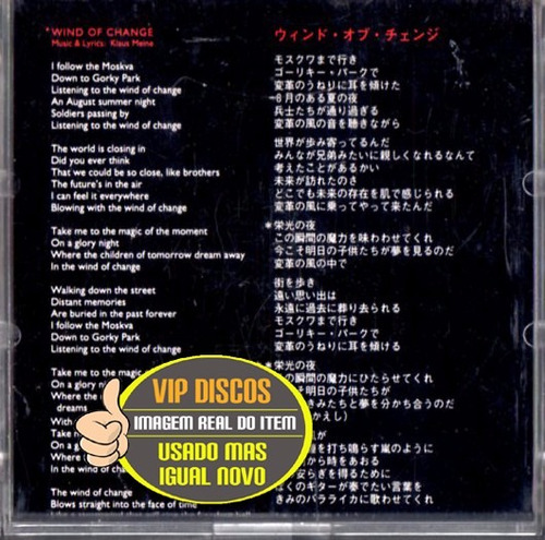 Cd Single Scorpions Wind Of Change Importado Japão (mini Cd) (Usado)