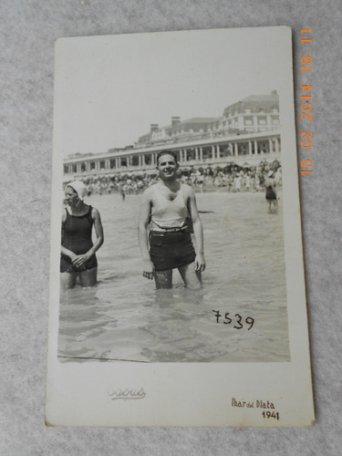 Mar Del Plata Foto Postal Circulada Playa Bristol 1941
