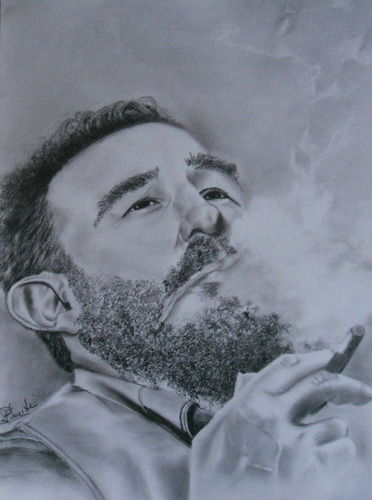 Retrato Fidel Castro Dibujo A Lapiz