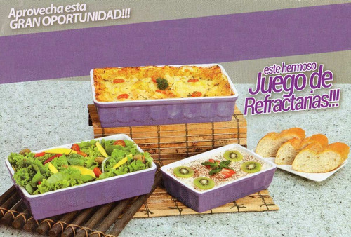 Juego De 3 Refractarias De Cerámica