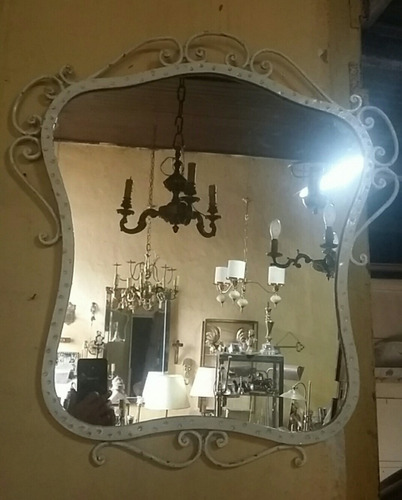 Espejo Blanco Y Dorado