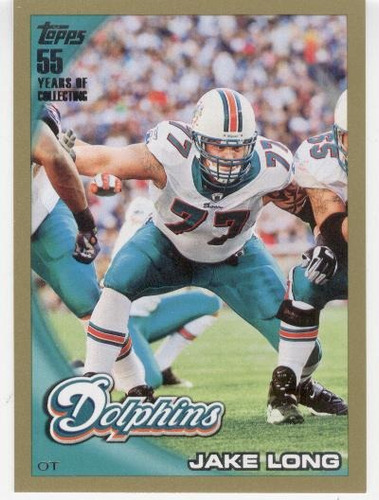 2010 Topps Gold Jake Long Miami Dolphins /2010 (Usado)