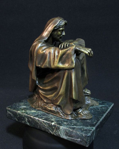 Escultura En Bronce De Jesus Meditando En El Desierto