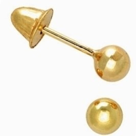 Imagem 4 de 4 de Pedras - Par Brincos Ouro 18 (adulto Ou Infantil), Cód309b35