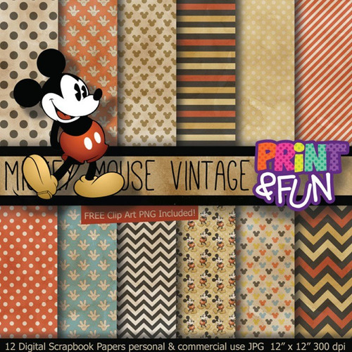 Kit Imprimible Pack Fondos Mickey Mouse 4 Clipart