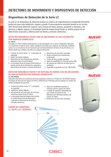 Sensor Detector De Movimiento Infrarrojo Dsc Lc100 Pi