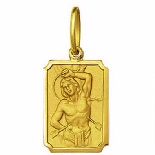 Medalha 2,4cm Sao Sebastiao Ouro 18k Pingente