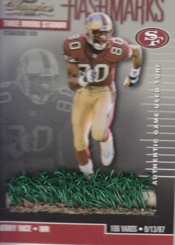 2001 Donruss Classics Hashmarks Used Turf Jerry Rice 49ers