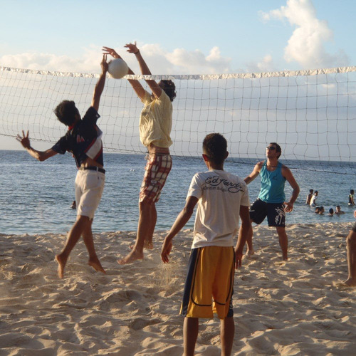 Red Futbol Tenis Beach Voley Playero 4 Metros Faja Superior - Para Playa Y Jardin - Para Adultos