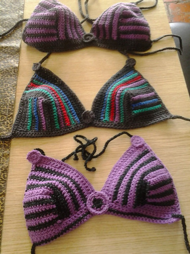 Imagen 3 de 5 de Corpiños Malla Tejido Crochet