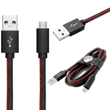 Cable De Datos Cuero Micro Usb Para Celular Samsung Nokia Y+