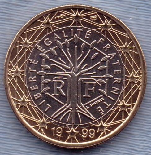 Francia 1 Euro 1999 Bimetalica * Arbol *