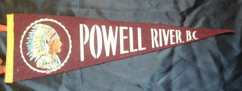 Banderín Antiguo Powell River B.c. Canadá  - Paño Lenci