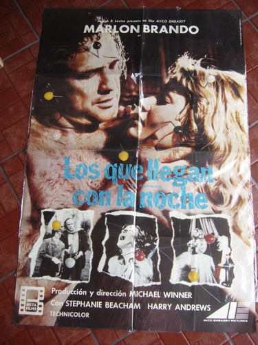 Poster De Cine Marlon Brando / Los Que Llegan Con La Noche