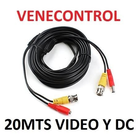 Cable Coaxial Camara Seguridad Cctv Bnc Video Corriente 20m