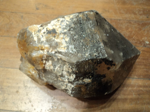Mineral Roca Gran Cristal  De Cuarzo Ahumado Fume Citrino
