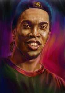 Lámina 45 X 30 Cm. - Idolos Del Futbol - Ronaldinho - Brasil