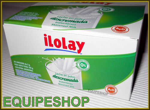 Imagen 5 de 6 de Leche En Polvo Descremada Sachets Individuales 5 Grs Ilolay