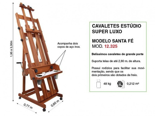 Cavalete Pintura Super Profissional Luxo Trident Santa Fé