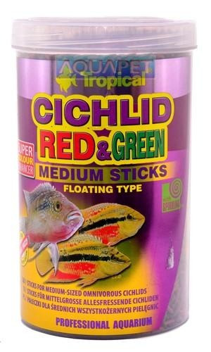 Ração Para Peixe Cichlid Red&green Medium Sticks 1000ml 360g