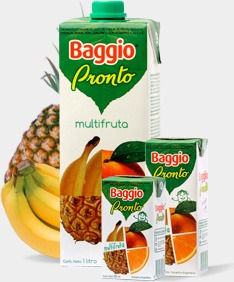 Jugos Baggio 200cc. Pack X 18u. Distribuidora Kahlo