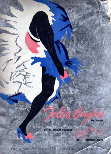 Programa ** Folies Bergere De Paris ** Teatro Opera Año 1954