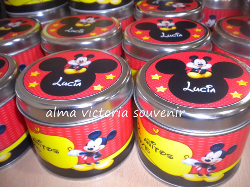 Minnie Mouse Latas  Personalizadas 7,5 X 8 Por 10 Unidades