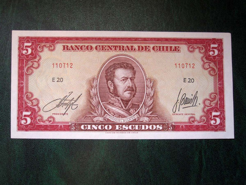 Billete Chileno 5 Escudo 1962-1975-