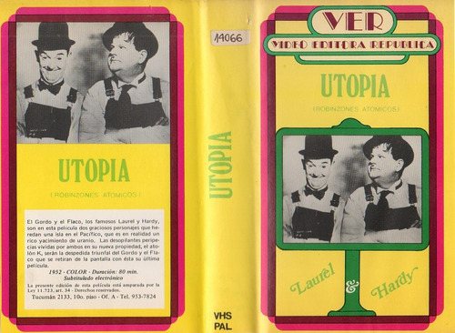 Vhs Pal Original Laurel Y Hardy Utopia El Gordo Y El Flaco