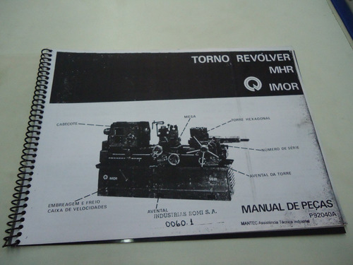 Manual De Peças Do Torno Revolver Imor Mhr