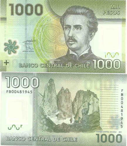 Billete Chile 1000 Pesos Plastico Año 2011 Sin Circular