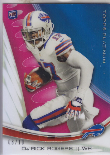 2013 Topps Platinum Pink Refractor Rookie Da'rick Rogers /10 (Usado)