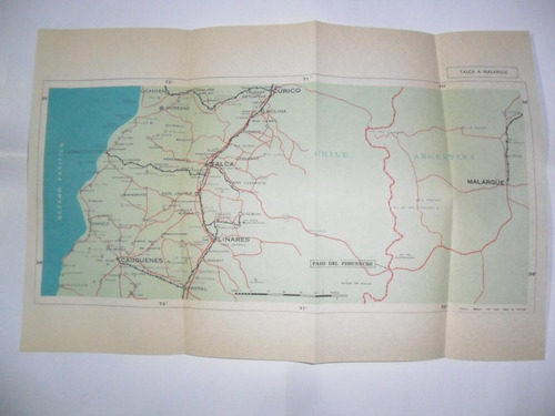 Ferrocarriles Estado Chile Mapa Plano Linares Talca Curico Mercado Libre