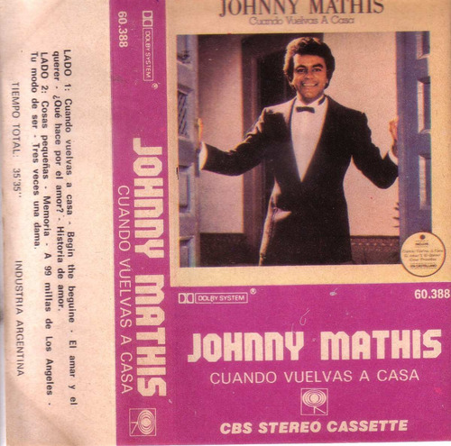 Johnny Mathis Canta En Español Cassette Pvl