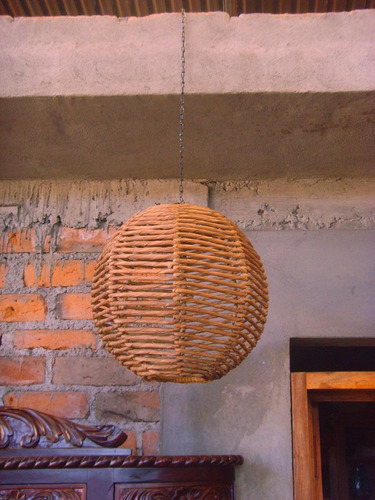 Juego De Tres Lamparas Farol Colmena De Hierro Y Tejido.