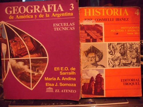 Lote X2 Libros Secundaria, Geografia/ Historia, Argentina