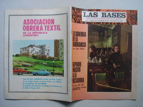 Revistas Las Bases N°18 1972 - Homenaje A Eva Peron - Cgt