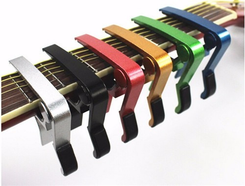 Capo Traste Prata Braçadeira Para Violão Guitarra Metal