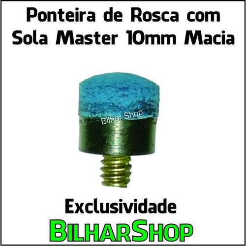 Ponteira De Rosca Com Sola Master 10mm Taco Sinuca Bilhar