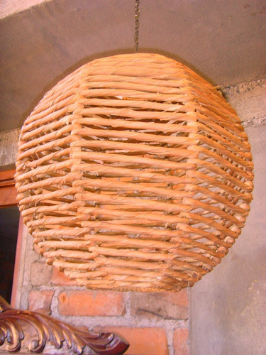 Juego De Tres Lamparas Farol Colmena De Hierro Y Tejido.