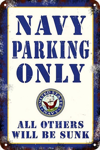 Carteles De Chapa 60x40 Parking Only Navy Parking Pa-101
