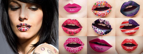 3 Lamina Labial Tattoo Rumba Cotillon Fiesta Hora Loca