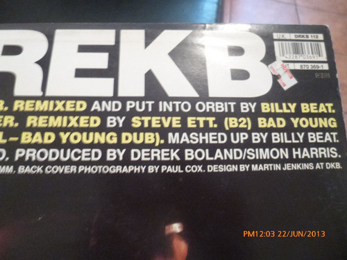 Vinilo Lp Derek B --bad Young Brother(u440