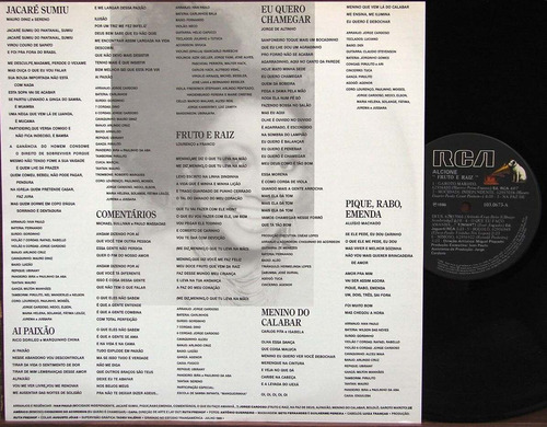 Alcione - Fruto E Raiz - Lp Año 1986 - Brasil