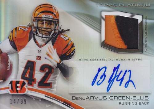 2013 Platinum Ref Patch Autografo Benjarvus Green Ellis /99 (Usado)