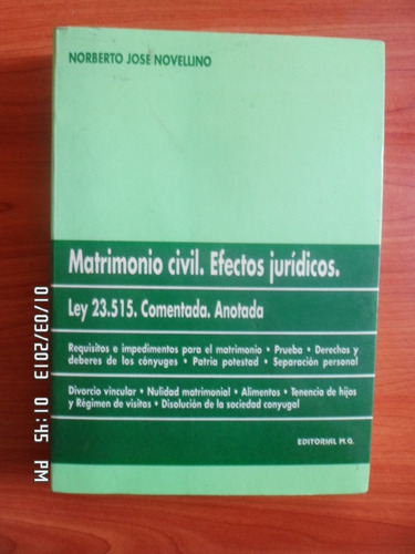 Derecho. Matrimonio Civil. Efectos Juridicos. Novellino