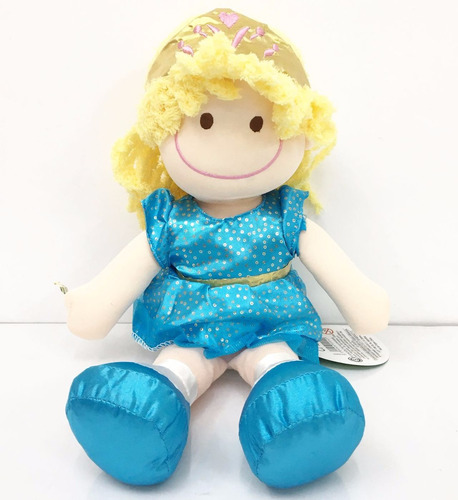 Muñeca Pepona Cristy Soft De Tela Con Cara Bordada 35cm